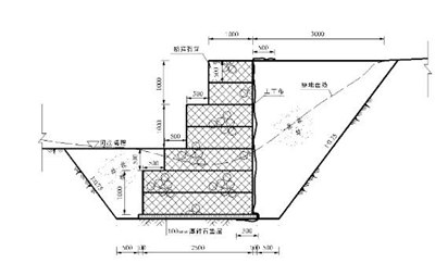 图1 生态袋护岸断面图